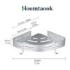 Hoomtaook Estante esquinero para ducha de baño montado en_6