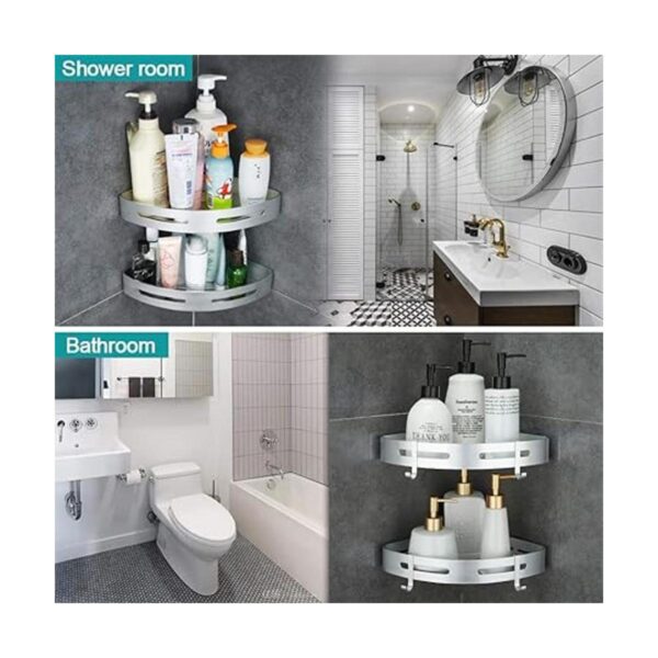 Hoomtaook Estante esquinero para ducha de baño montado en_3