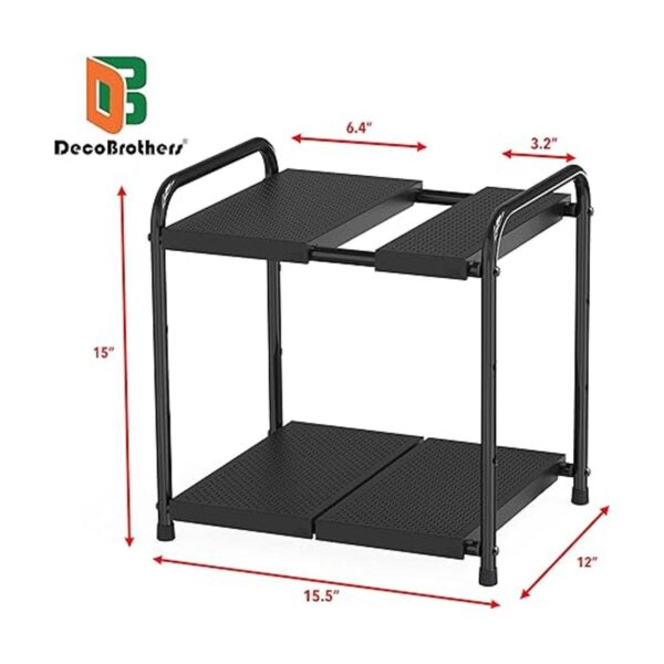 DecoBros Organizador de estantes expandible de 2 niveles_5