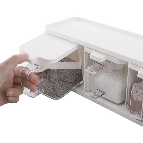Hedume Paquete de 2 cajas de condimentos transparentes de_2