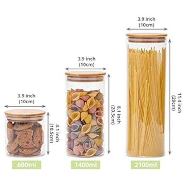Juego de 5 recipientes de cocina apilables con tapa de_3