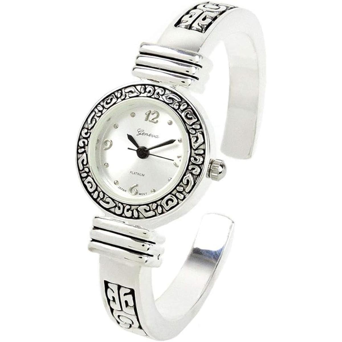 STC Reloj de pulsera de estilo occidental plateado para