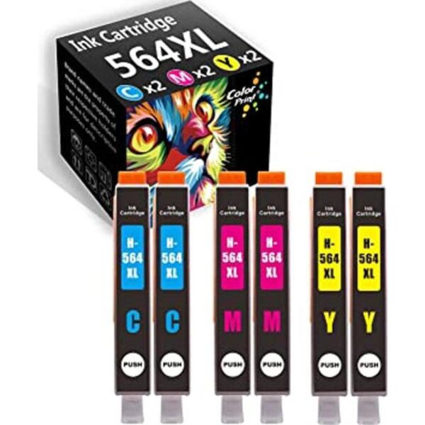 Paquete de 6 cartuchos de tinta compatibles HP 564XL 564_1