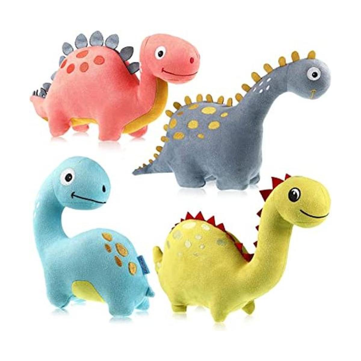 Paquete de 4 juguetes de peluche de dinosaurio de 9