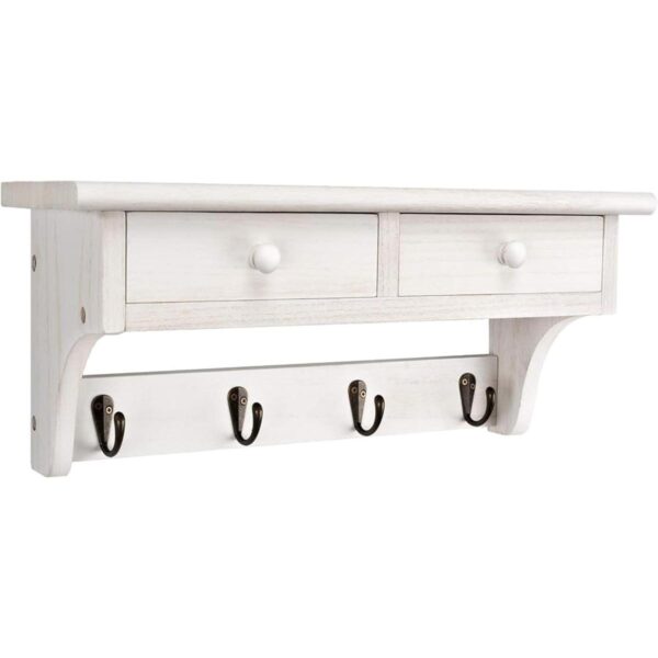 Emfogo Perchero de pared para abrigos de madera rústica_1