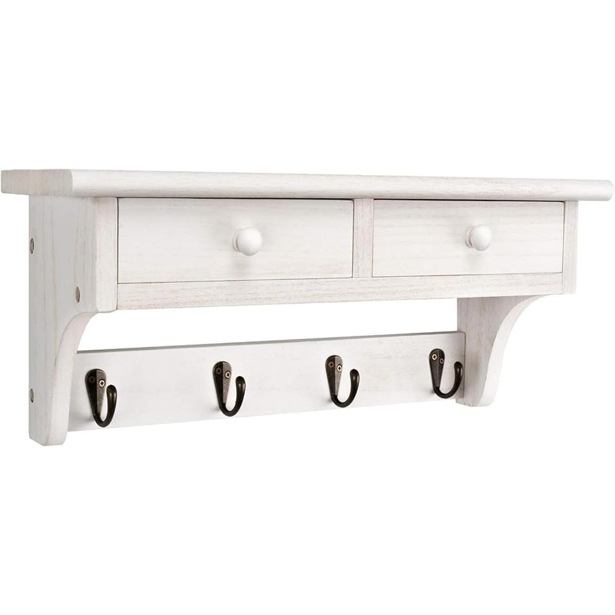 Emfogo Perchero de pared para abrigos de madera rústica