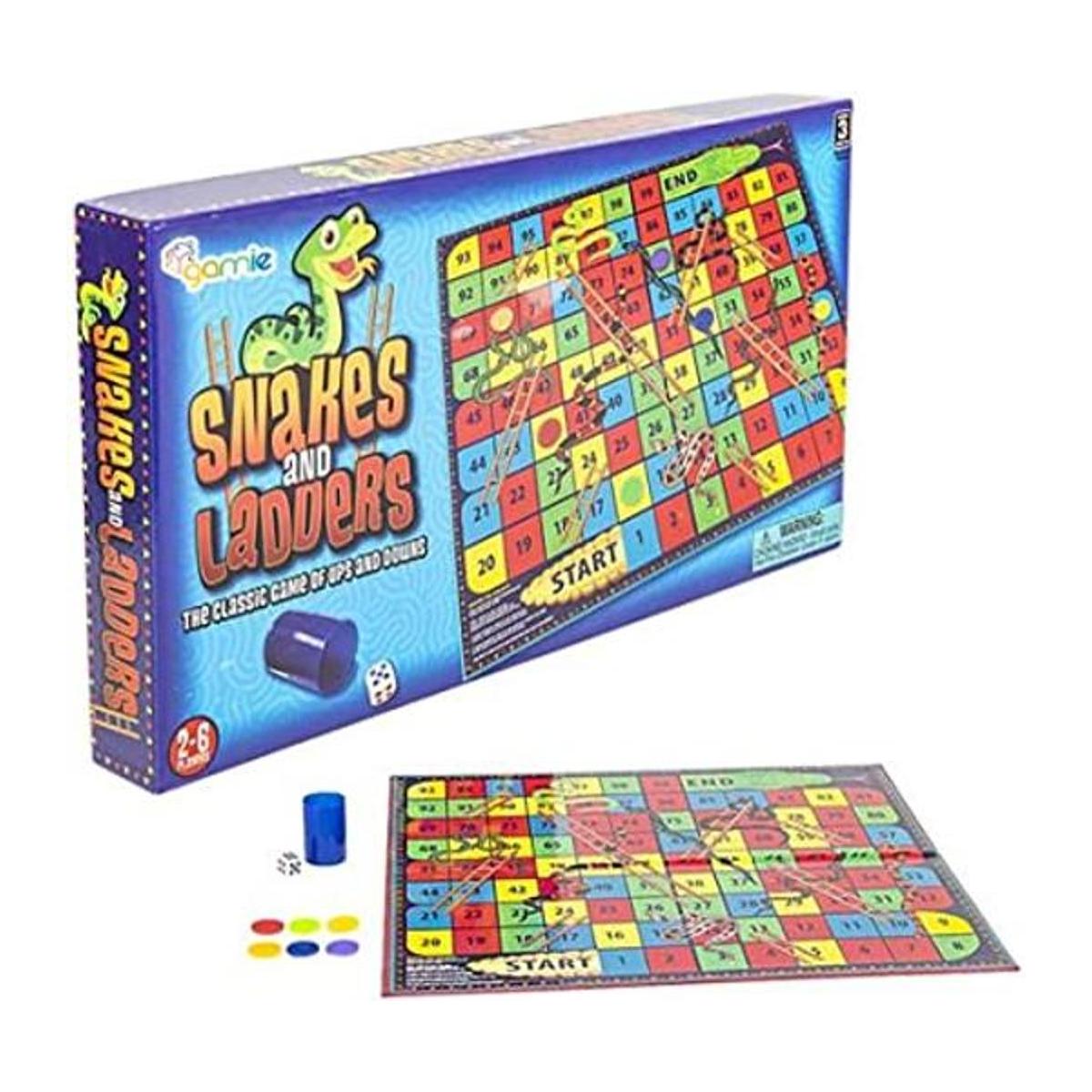 Juego de mesa de serpientes y escaleras Gamie para niños