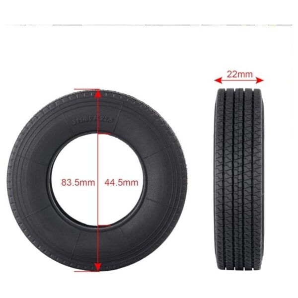 RCHub 4 neumáticos de goma RC de 0.866 in para llantas