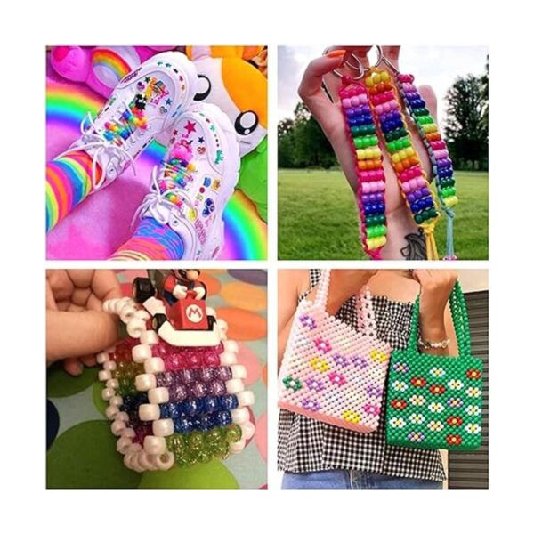 Quefe Juego de 3960 cuentas de pony para hacer pulseras_5