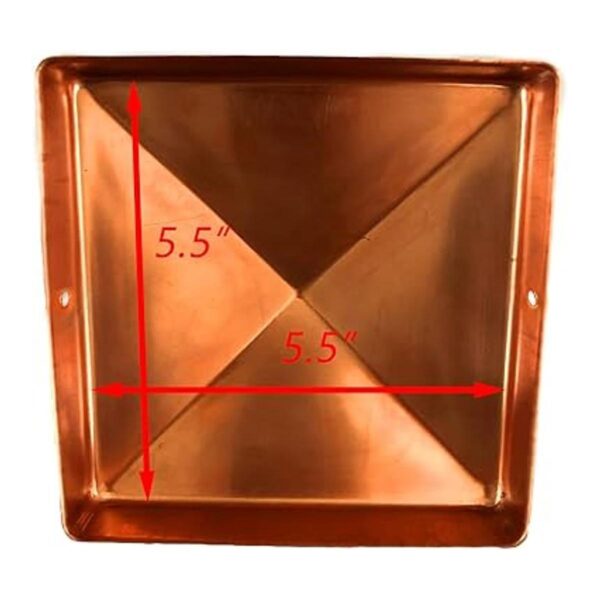 Tapa de poste de pirámide de cobre sólido de 5.5 x 5.5