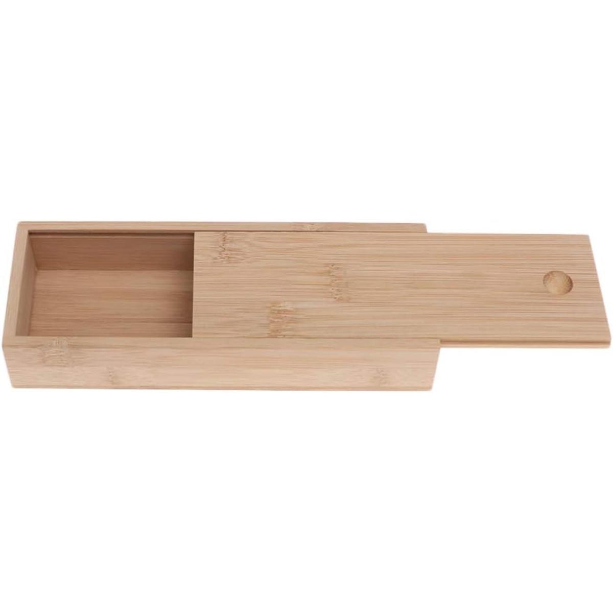 SUPVOX Wooden Pencil BoxWood Brush Box with Sliding Lid