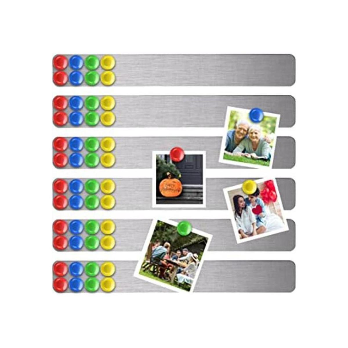 Juego de 6 tiras magnéticas de hierro inoxidable sin marco
