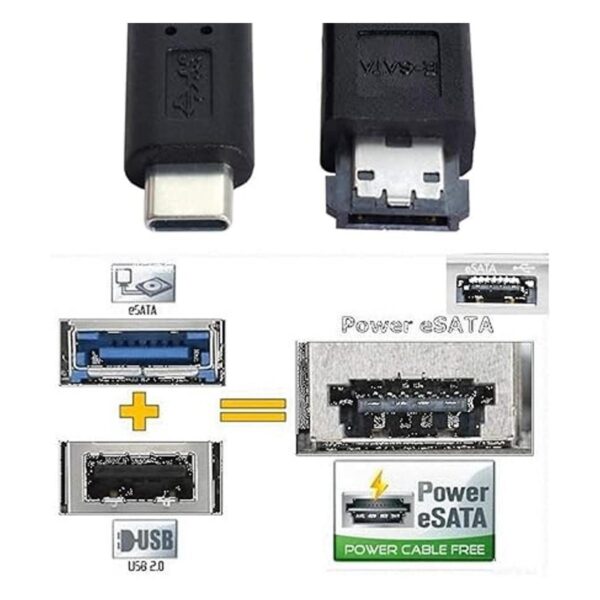 CY eSATA a USB C Cable USB Tipo C Macho Host a eSATA_4
