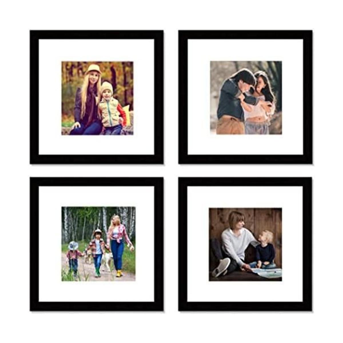 Juego de 4 portarretratos de color negro de 12 x 12