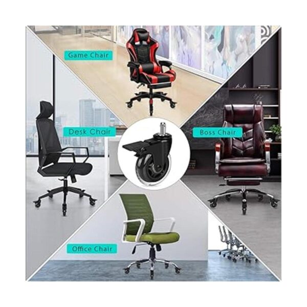 Hirate Ruedas giratorias para silla de oficina con freno_3