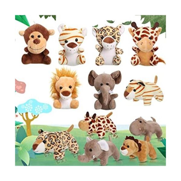Juguetes de peluche de animales de la selva de 12 piezas_1