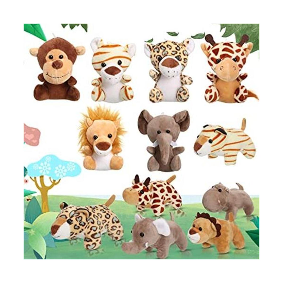 Juguetes de peluche de animales de la selva de 12 piezas
