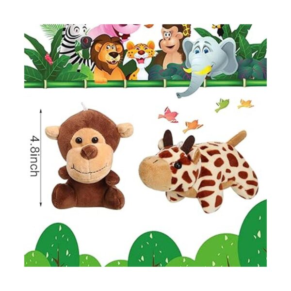 Juguetes de peluche de animales de la selva de 12 piezas_2