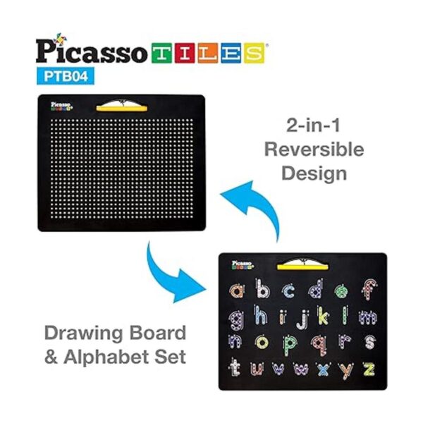 PicassoTiles Tablero magnético de dibujo 2 en 1 de doble_4