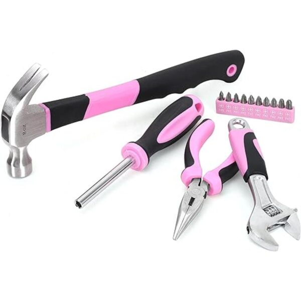 FASTPRO Kit de herramientas rosa de 15 piezas juego de_2