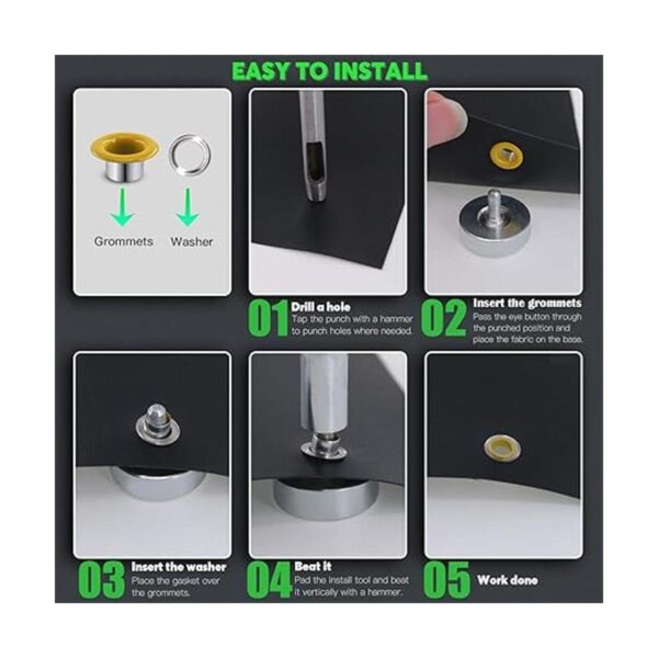 Keadic Kit de 406 ojales y ajuste con ojales de metal de