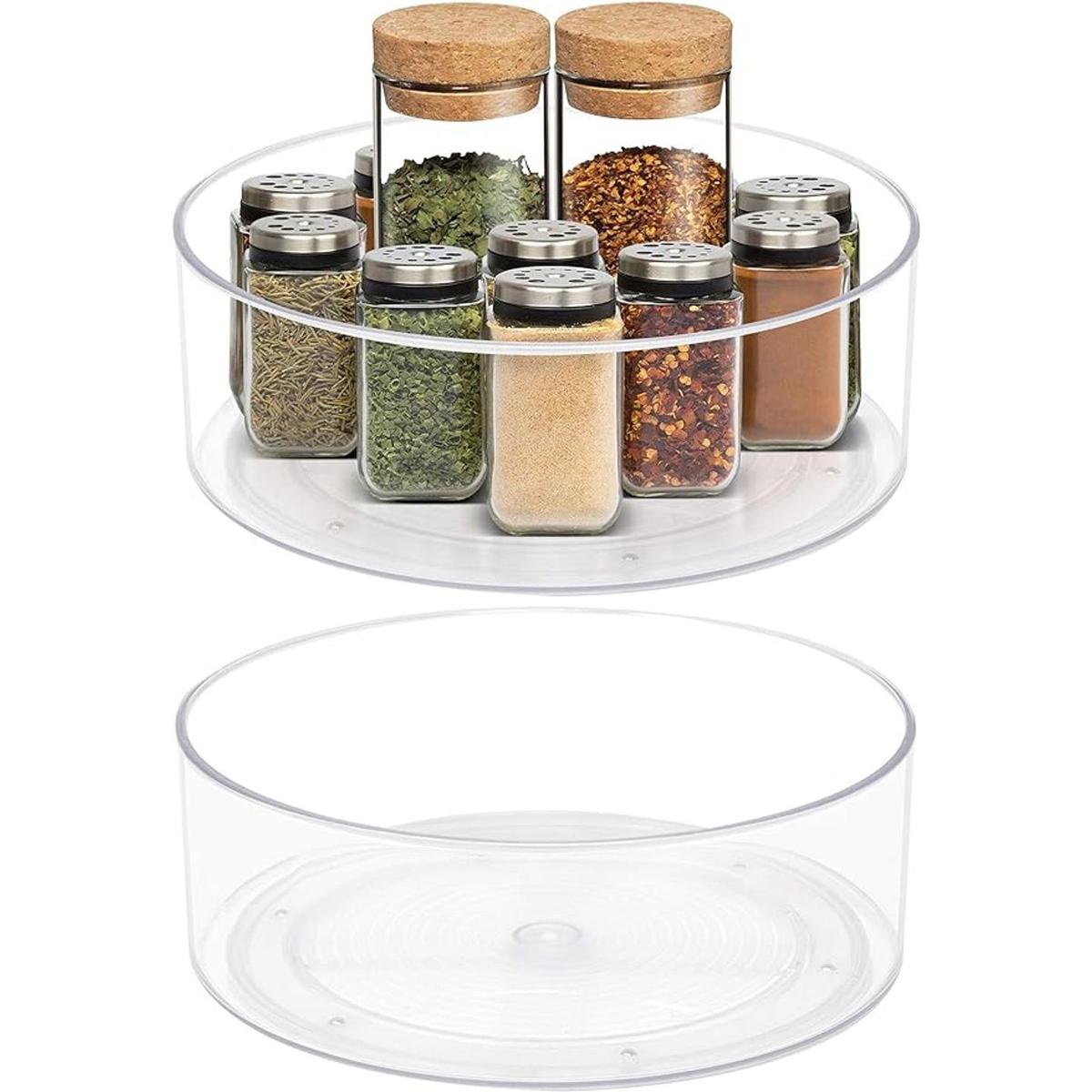 Organizador transparente Lazy Susan Paquete de 2