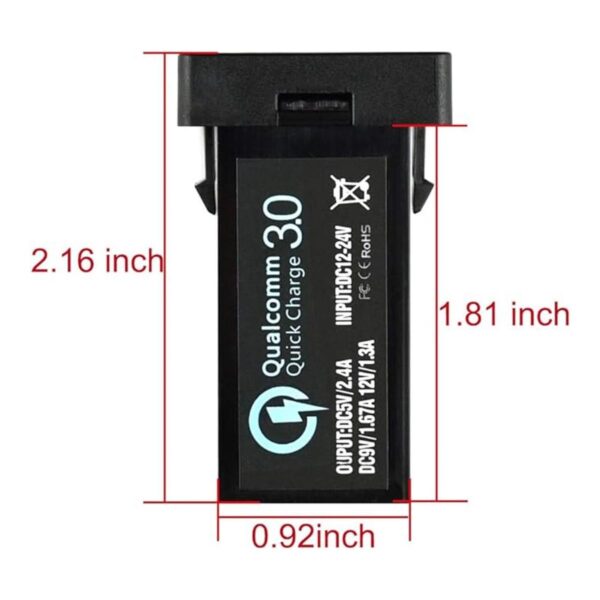 Cllena Toma de carga rápida 3.0 de doble puerto USB para