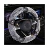 KAFEEK Funda de volante de microfibra mullida de diamantes_1