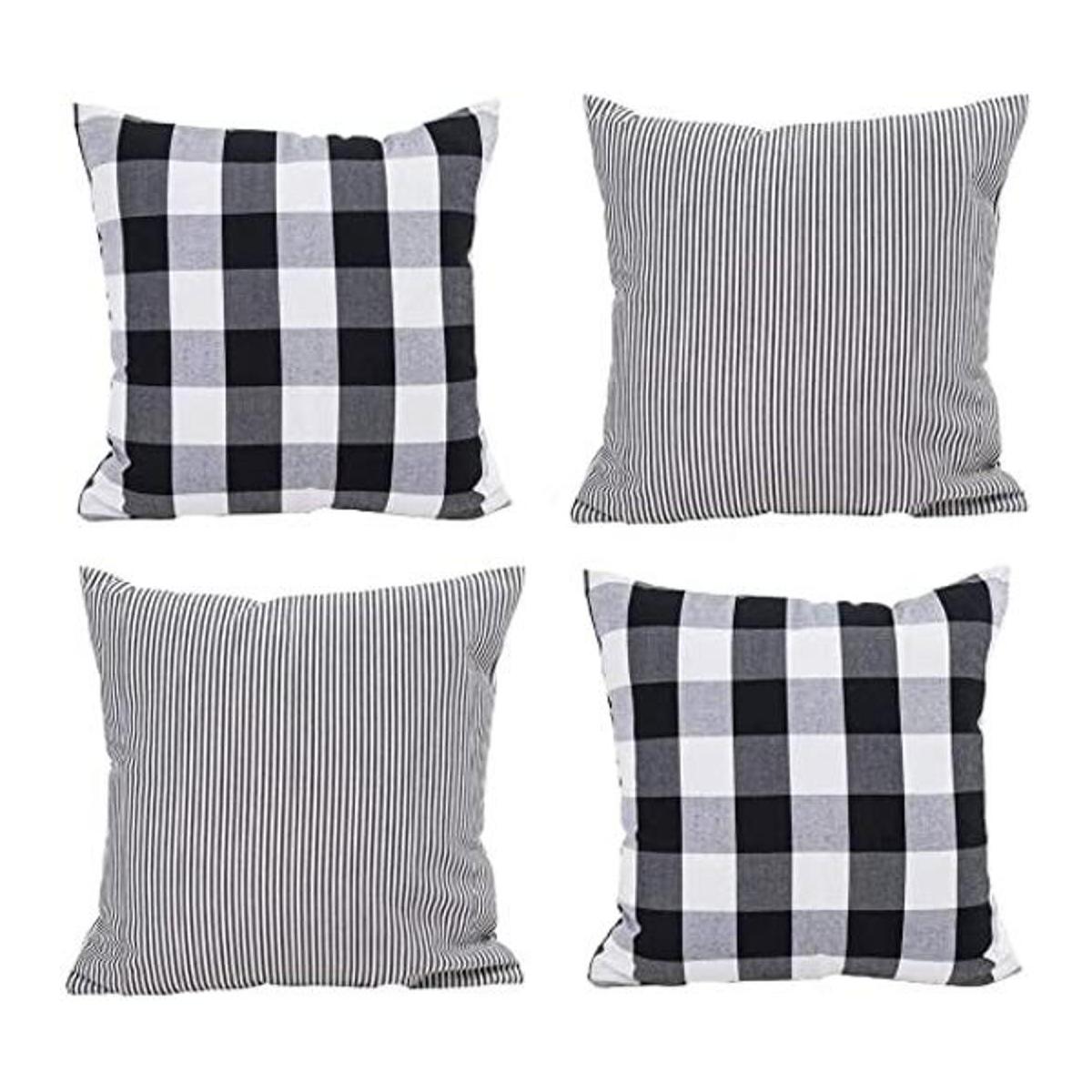 HOPLEE Juego de 4 fundas de almohada de verano de 18 x 18