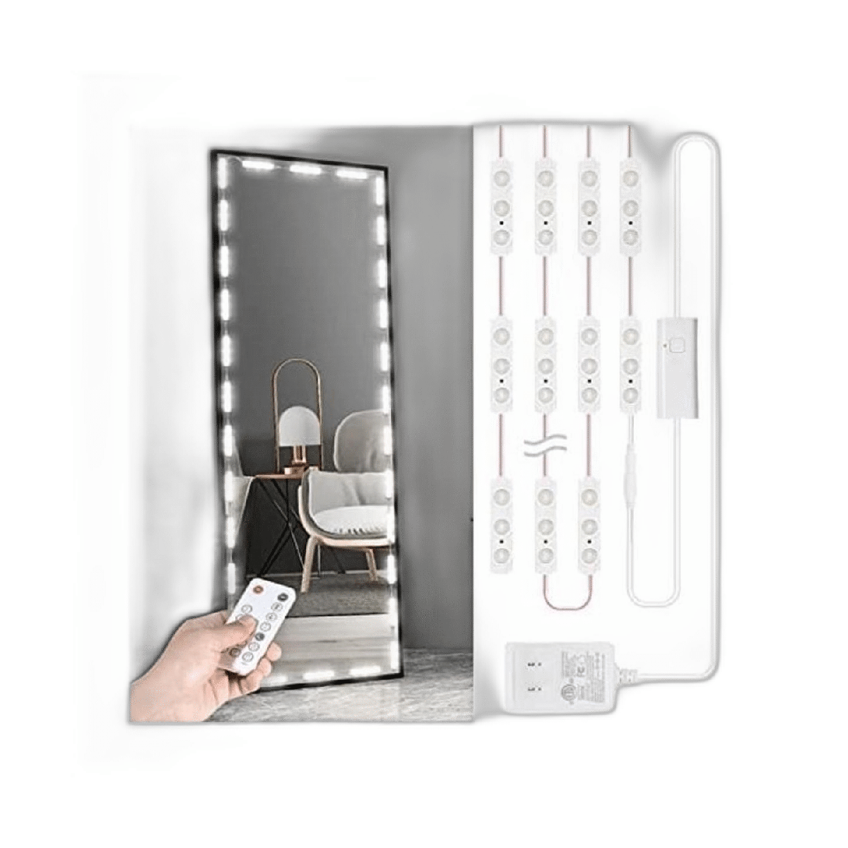 Kintion Luz LED de espejo de tocador estilo Hollywood 90