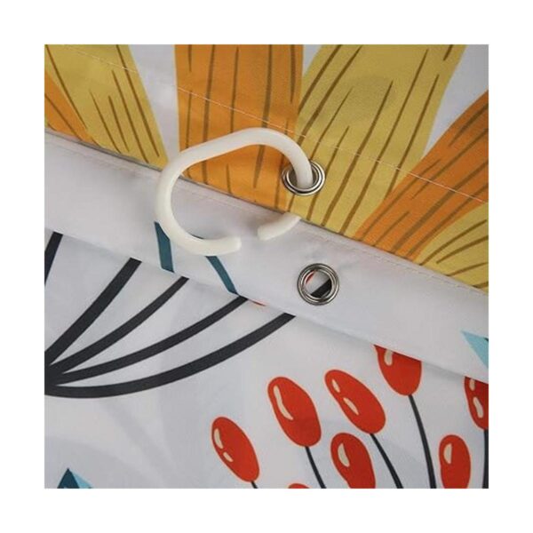 LIVILAN Floral Shower Curtain Yellow Floral Shower_3