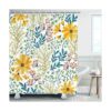 LIVILAN Floral Shower Curtain Yellow Floral Shower_1