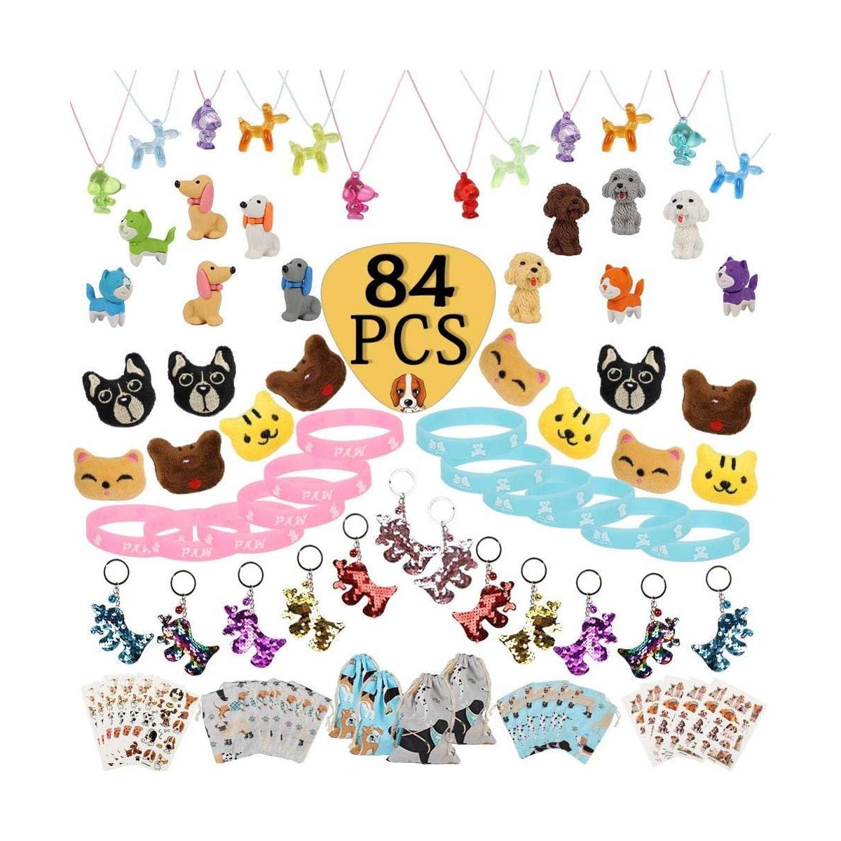 Juego de 84 piezas de juguetes para fiestas de canina de