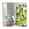 Semtomn Cortina de ducha moderna verde lima negro gris_3