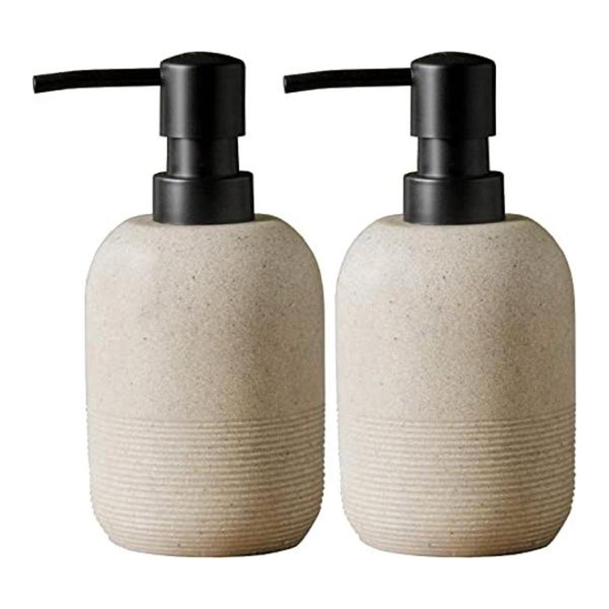 Juego de 2 dispensadores de jabón beige dispensador de