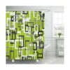 Semtomn Cortina de ducha moderna verde lima negro gris_1
