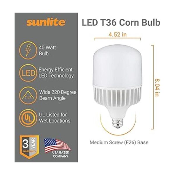 Sunlite 81252SU Bombilla LED T36 alta luminosidad 40 W_2