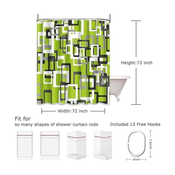 Semtomn Cortina de ducha moderna verde lima negro gris_6