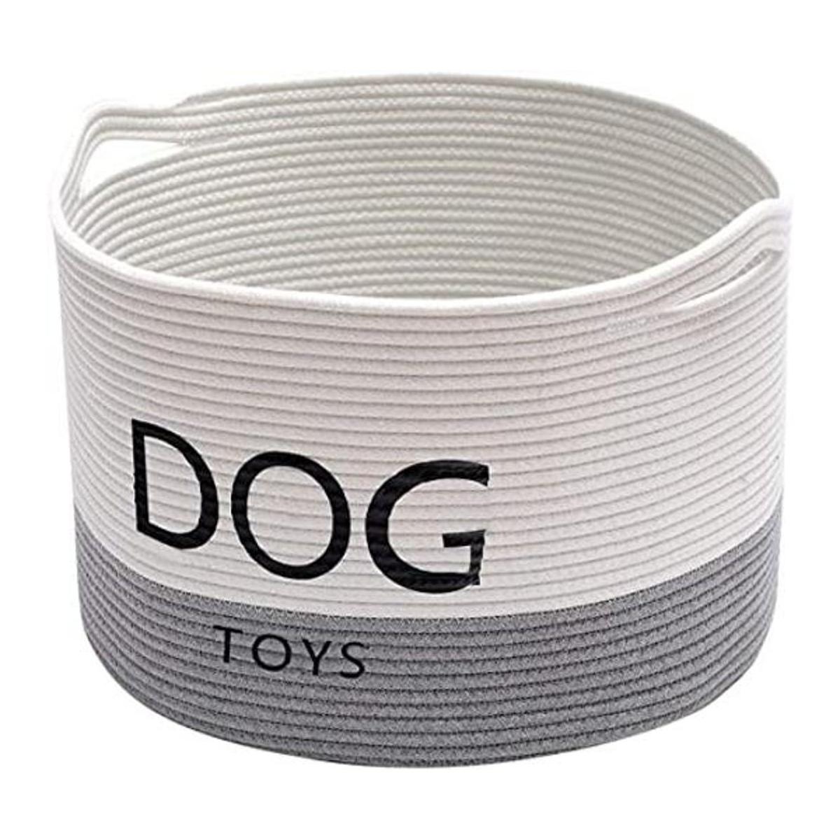 Geyecete Dog Storage Basket Round Weave Rope Basket Dog