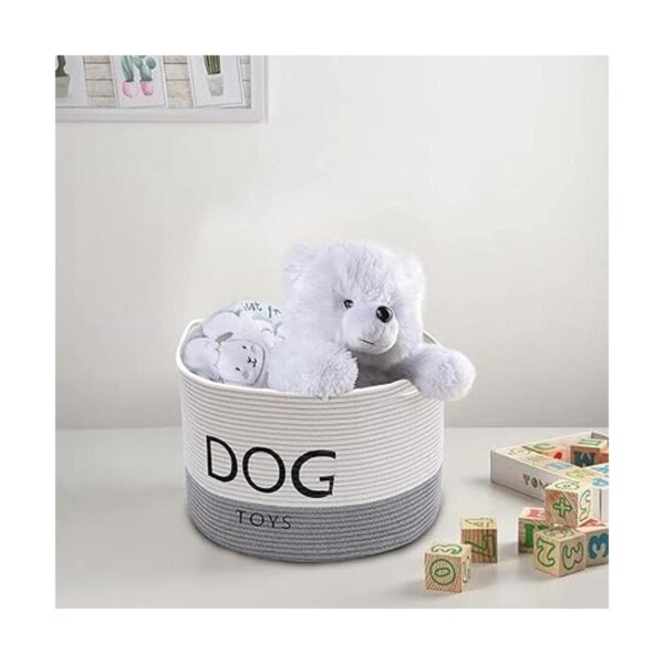 Geyecete Dog Storage Basket Round Weave Rope Basket Dog