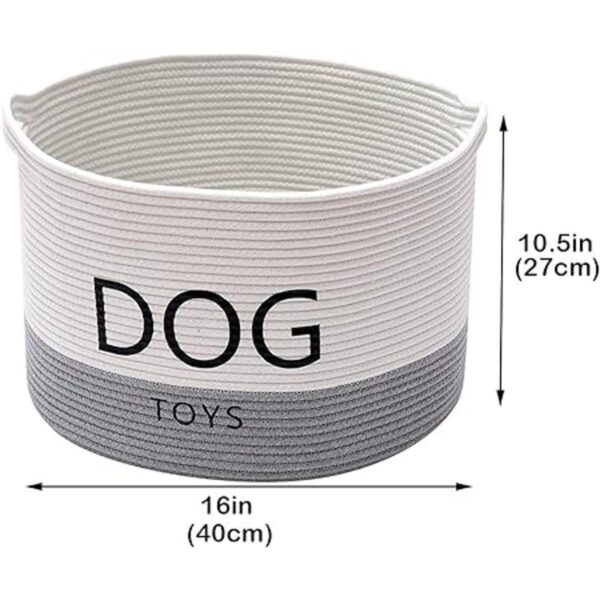 Geyecete Dog Storage Basket Round Weave Rope Basket Dog