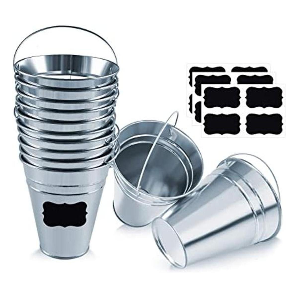 Cubos de metal galvanizado cubo de metal para decoración