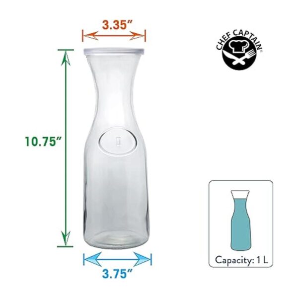 Jarra de agua de vidrio o vino con tapas 1 litro 3_4