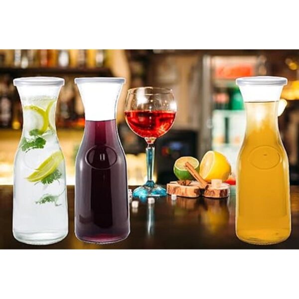 Jarra de agua de vidrio o vino con tapas 1 litro 3_3