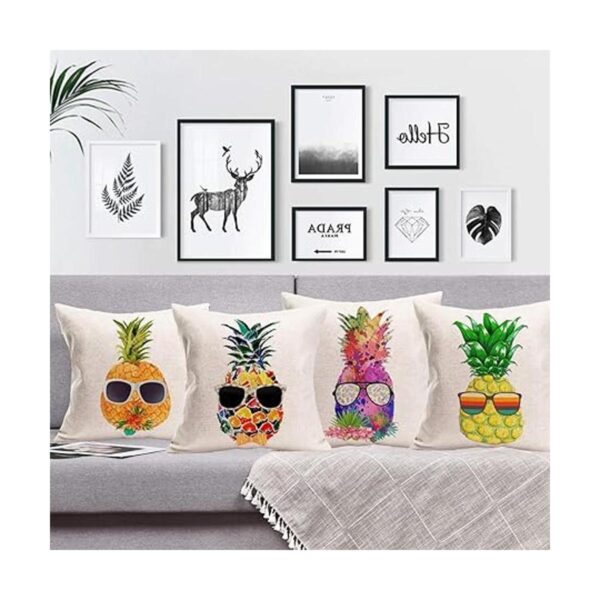 Smilyard Juego de 4 fundas de almohada de piña de 18 x 18