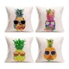 Smilyard Juego de 4 fundas de almohada de piña de 18 x 18
