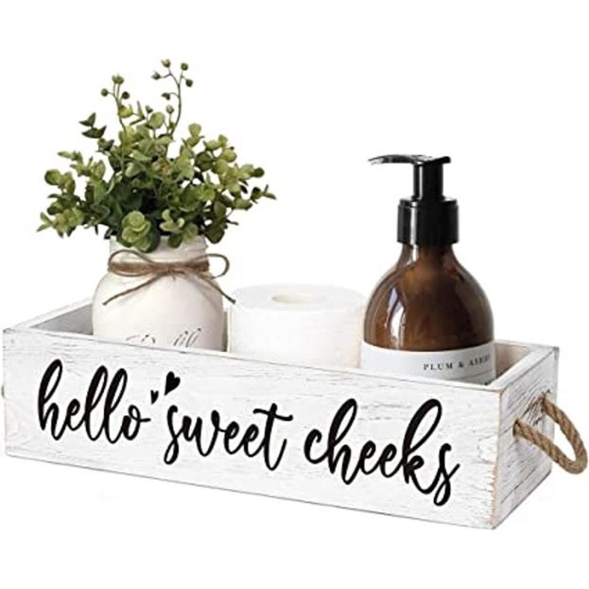 MayAvenue Farmhouse Caja de papel higiénico con asas