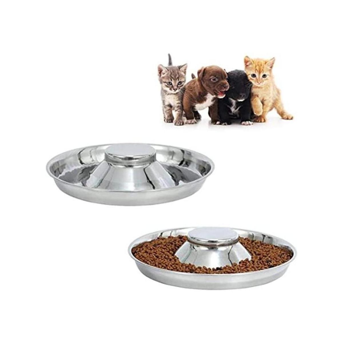 BobbyPet Comedero de platos para cachorros de acero