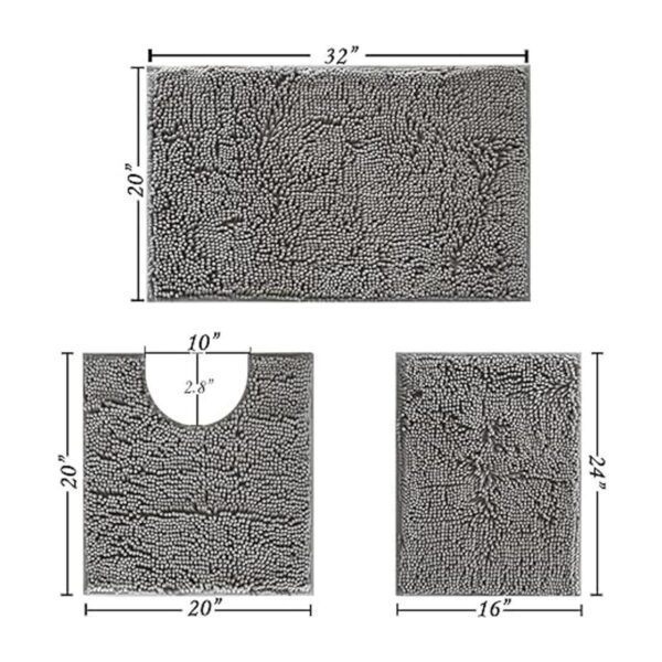 Juego de alfombras de baño de felpilla ultra suave 3_5
