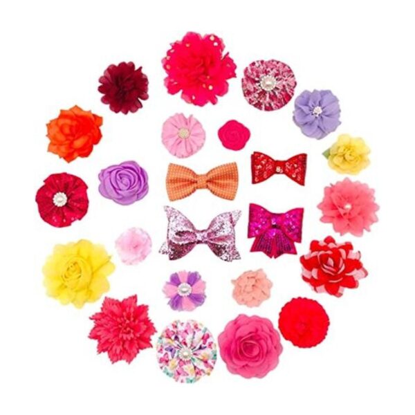 JpGdn 20 piezas pequeño collar de perro flor con diamantes